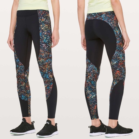 Lululemon Wake & Train Tight *28" in Black/Flowerescent Multi - Size 8 - Picture 1 of 12